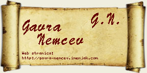 Gavra Nemčev vizit kartica